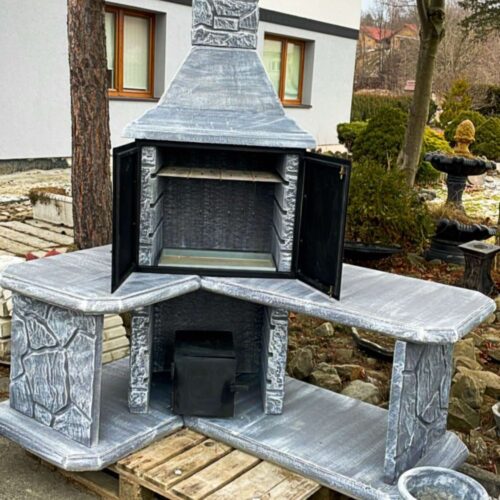 Grillo Wędzarnia MultiBox Kamień -Komplet Drzwiczki Stalowe, Piec